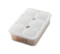 bephible Dishwasher Safe Food Storage Boxes Soup Containers 1/2/4/6 Pcs Kitchen Coup Box with Scale Transparent Airtight Lock Freezer Container B
