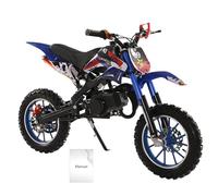bephible Kids Dirt Bike, 49cc 2-Stroke Gas Power Motocross, Pocket Motorbike with Front Rear Disc Brakes, Racing Max Speed 40km/H for Children and Adults(Blue)