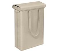 bephible Laundry Hamper with Handles Three-dimensional Storage 45l Dirty Clothes Basket Space-saving Slim Large Capacity Bin for Home Detachable Support Rods Beige