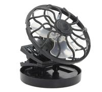 bephible Solar Powered Fan Sunlight Activated Solar-powered Mini Clip Design for Energy Saving Quiet Operation Ideal Camping Traveling Fishing Climbing Black