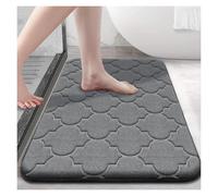 BEPHON Bathmat Bathroom Accessories Decor Memory Foam Bathroom Rug Anti-slip bathroom mat Soft floor mat Non-Slip Water Absorbent and Machine Washable(Dark grey,50cm x 80cm)