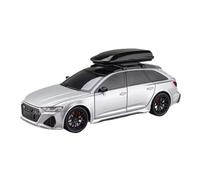 BePhon Ornament Diecast Model Toy Car 1:24 Simulation For Rs6 Alloy Car Model Sound And Light Pull Back Toy Off-Road Station Wagon Battery not included(Silver)