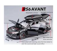 BePhon Ornament Diecast Model Toy Car 1:24 Simulation For Rs6 Alloy Car Model Sound And Light Pull Back Toy Off-Road Station Wagon Battery not included(Red)