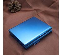 BEPM Cigarette Tin Cigarette Case For Roll Ups Cigarette Box Smoking Accessories 9.2 * 8.2 * 2Cm Tobacco Holder Cigar Storage Container Metal 1Pcs Men Gift Pocket Box Cigarette Case-Blue