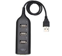 BEPM Notebook Usb Splitter Usb Extender Usb Port Usb Hubs Universal Usb Hub 4 Port Usb 2.0 With Cable High Speed Mini Hub Socket Pattern Splitter Cable Adapter For Laptop Pc-Black