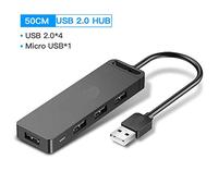 BEPM Notebook Usb Splitter Usb Extender Usb Port Usb Hubs Usb Hub Usb 2.0 4 Ports Portable Otg Hub 480Mbps Usb Splitter With Usb Power For Macbook Laptop Usb 2.0 Hub-Upgraded-50Cm