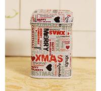 BEPM Tea Caddy Tea Cans Tea Storage Coffee Storage Jar European-Style Tinplate Portable Mini Tea Cans, Moisture-Proof Multifunctional Small Tea Cans, Square Sealed Cans-Letters