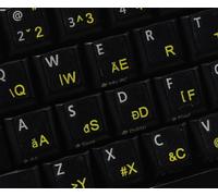 BEPO Keyboard Stickers Transparent Keys with Blue Letters French Layout
