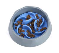 Bepoper Silicone Slow Feeder Dog Bowl, 17 cm Diameter Soft Silicone Anti-Choking Puzzle Slow Feeder for Small Dogs and Cats, Slow Down Pets' Eating Speed and Promote Digestion (Blue)