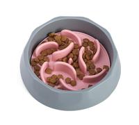 Bepoper Silicone Slow Feeder Dog Bowl, 17 cm Diameter Soft Silicone Anti-Choking Puzzle Slow Feeder for Small Dogs and Cats, Slow Down Pets' Eating Speed and Promote Digestion (Pink)