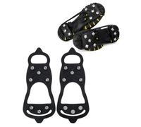 BEPSYOM Crampons 1 Pair M Size, 8-Tooth Non-Slip Shoe Tips for Hiking Shoes, Secure Grip on Ice & Snow, Ideal for Safe Winter Hiking, Jogging & Trekking, Easy to Put On