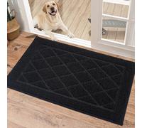 BEQHAUSE Dirt Trapper Door Mat 20" x 32", Doormat Non-Slip, Black | Entryway Rugs Washable, Dog Door Mat Stain Resistant and Absorbent Welcome Floor Mat for Front Back Door, Mud Wet Shoes&Paws