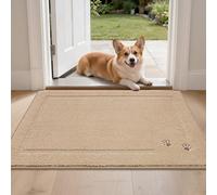 BEQHAUSE Dog Door Mat for Mud Paws Indoor Entrance, 24" x 36", Beige
