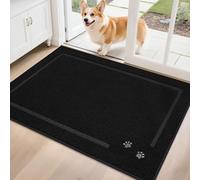 BEQHAUSE Dog Door Mat for Muddy Paws 80x120cm Dirt Trapper Absorbent Doormat Non Slip Entryway Rugs Washable Stain Resistant Welcome Floor Mat Soft Low-Profile for Front Back Door, Black