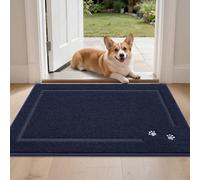 BEQHAUSE Door Mat for Muddy Paws, TPR Non-Slip Backing, 60 * 90cm, Blue