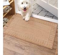 BEQHAUSE Door Mats 50x80cm, Washable Indoor Doormat TPR Non-slip, Dirt Trapper Front Door Mat Inside, Super Absorbent Entrance Rug for Entryway, Pets and Dogs- Taupe