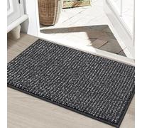 BEQHAUSE Doormat Indoor 60x90 cm, Dirt Trapper Door Mats Non-Slip, Low-Profile Indoor Mats, Resist Dirt Floor Mat Washable Entrance Mat for Front Back Door, Entryway, Hallway, Dark Grey