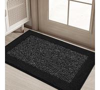 BEQHAUSE Indoor Door Mat 20" x 32", Dirt Trapper Door Mats Non-Slip Entryway Rugs Washable, Resist Dirt Absorbent Welcome Mat, Low Profile Floor Mats for Front Back Door and Entryway, Black