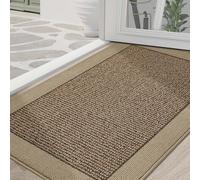 BEQHAUSE Indoor Door Mat 36" x 60", Dirt Trapper Door Mats Non-Slip Entryway Rugs Washable, Resist Dirt Absorbent Welcome Mat, Low Profile Floor Mats for Front Back Door and Entryway, Taupe