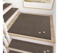 BEQHAUSE Stair-Landing-Rug-Non-Slip StairTreads Matching Mat for Wooden Steps Machine Washable Soft Polyester Landing Mat for Stairs 30”x30”,Brown