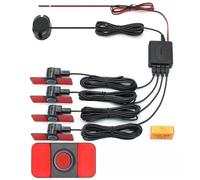 BEQLXTA Park Assist Sensors Car Parking Sensor Assistant Parktronics for 4 Black/Silver/White 13mm Flat Sensors Reverse Radar Sound Sound(Red Sensors)