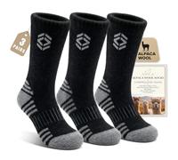 Bequemer Laden 3 Pairs Winter Alpaca Merino Wool Boot Socks for Men 5.5-14 | Men's Heavyweight Black Crew Sokcs, Fuzzy Cozy Athletic Warm Thermal Socks for Hunting, Ski, Hiking, Moisture Wicking Gifts