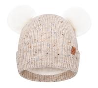 Bequemer Laden Toddler Kids Winter Hat Beanie with Double Pom Pom Warm Fleece baby Hats 0-6 12 months 1 2 3 4 Year Old Baby Girls Boys Gifts