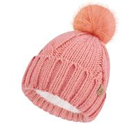 Bequemer Laden Womens Pom Pom Winter Hat Warm Cable Knit Beanie Hats for Women Skull Cap with Thick Fleece Lined Gifts