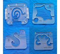 Bequilter 4PCS Free Motion Quilting Template Series 5 for Domestic Sewing Machine Rulers+1PC Quilting Frame