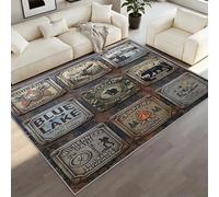 BEQUTIY Adventurers Nameplate Small Rugs 90 x 150 cm, Outdoor Enthusiasts Area Rug, Glory Retro Home Decor Rug for Machine Washable Tear Resistance Rugs, for Kitchen Office Living Room