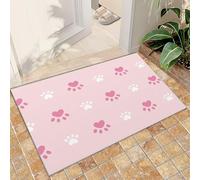 BEQUTIY Area Rug Small Size 60X90Cm Pink Cat Paw Indoor Rugs, Cute Cartoon Pink Pet Paw Print Carpet, Soft Short Pile Rugs Anti Slip Washable Floor Mats, Apply To Bedroom Living Room Home Decor