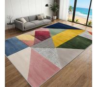 BEQUTIY Colorful Carpet 150 x 210 cm, Color Triangle Pattern Area Rugs, Modern Abstract Home Decor Rugs, Machine Washable Rugs Non Slip, Kitchen Bedroom Living Room