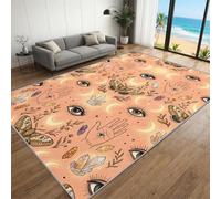 BEQUTIY Luxury Celestial Witchy Rug for Living Room 160 x 200 cm Mystical All-Seeing Eye & Moon Carpet - Gothic Magic Crystal Area Rugs for Bedroom, Lounge & Tarot Space Washable Non-Slip
