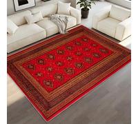 BEQUTIY Native American Aztec Large Rug 150 x 240 cm, Modern Luxury Oriental Design Large Area Rugs,Short Pile, Non-Slip Backing, Non-Shedding Carpet, for Living Room Bedroom Hallway Runner Red Rugs
