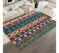 BEQUTIY Southwest Rug 60 x 90 cm, Vintage Abstract Geometric Area Rugs, Tribal Colorful Boho Ethnic Style Rugs for Machine Washable Non Slip Carpet, for Doormat Entrance Living Room