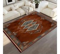 BEQUTIY Traditional Southwestern Tribal Area Rug, Native American Geometric Carpet 120 x 150 cm, Earth Tone Aztec Rug Machine Washable Tear Resistance Rugs, for Kitchen Office Living Room
