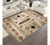 BEQUTIY Western Aztec Carpet 90 x 120 cm, Boho Brown Area Rug, Black Arrow Carpet for Low Pile Mat Non-Shedding Non Slip Rugs, for Doormat Entrance Living Room