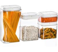 BERA HOME Food Containers, Plastic Food Storage Containers, Cereal & Pasta Storage, 100% Leakproof BPA Free, 4 Sizes: 0.4L, 0.8L, 1.4L