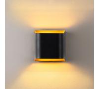 bera small square metal wall light in black