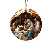 BERAC Nativity Scene Pendant, Acrylic Nativity Scene Ornaments, Hanging Nativity Scene Tree Ornaments for A Timeless Holiday Decoration