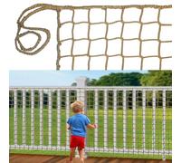 BERADNET Child Safety Net Protection Rope Net Safety Netting for Stairs Railing Balcony Cat Net Knotless Polyester Playground Safety Net Fence Net Brown(2X5m)