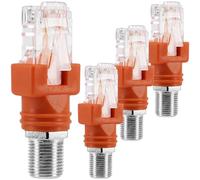 BERANMEY RF to RJ45 Converter Adapter, 4 Pack F Female to RJ45 Male Ethernet Adapter Coaxial Coupler Coax Straight Connector (Orange 4pcs)