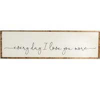 BERANT I Love You More Every Day Wall Art Wood Signs For Crafts With Sayings 4x16 In