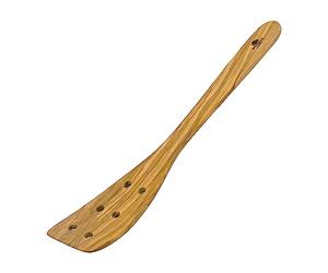 Berard Olive Wood Curved Spatula with 6 Holes, Beige