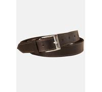 Berber Leather Black Leather Belt with White Stitching - Narrow Width - 34"