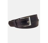 Berber Leather Black Leather Belt with White Stitching - Wide Width - 38"