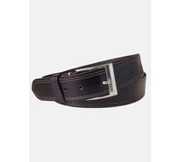 Berber Leather Black Leather Belt with White Stitching - Wide Width - 40"