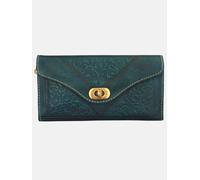 Berber Leather Leather Tri-Fold Purse Teal