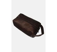 Berber Leather Men's Wash Bag in Dark Brown Berber Leather Dark Brown One Size