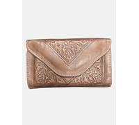 Berber Leather Small Leather Tri-Fold Purse Dark Brown
